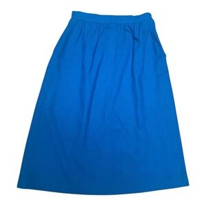 Leslie Fay Womens Vintage Wool Blend Bright Blue Skirt